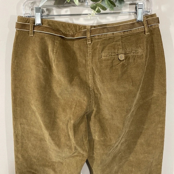 Talbots Petites Stretch Corduroy Cuffed Capri Brown Velvet Ribbon Belt 8 - Picture 6 of 16